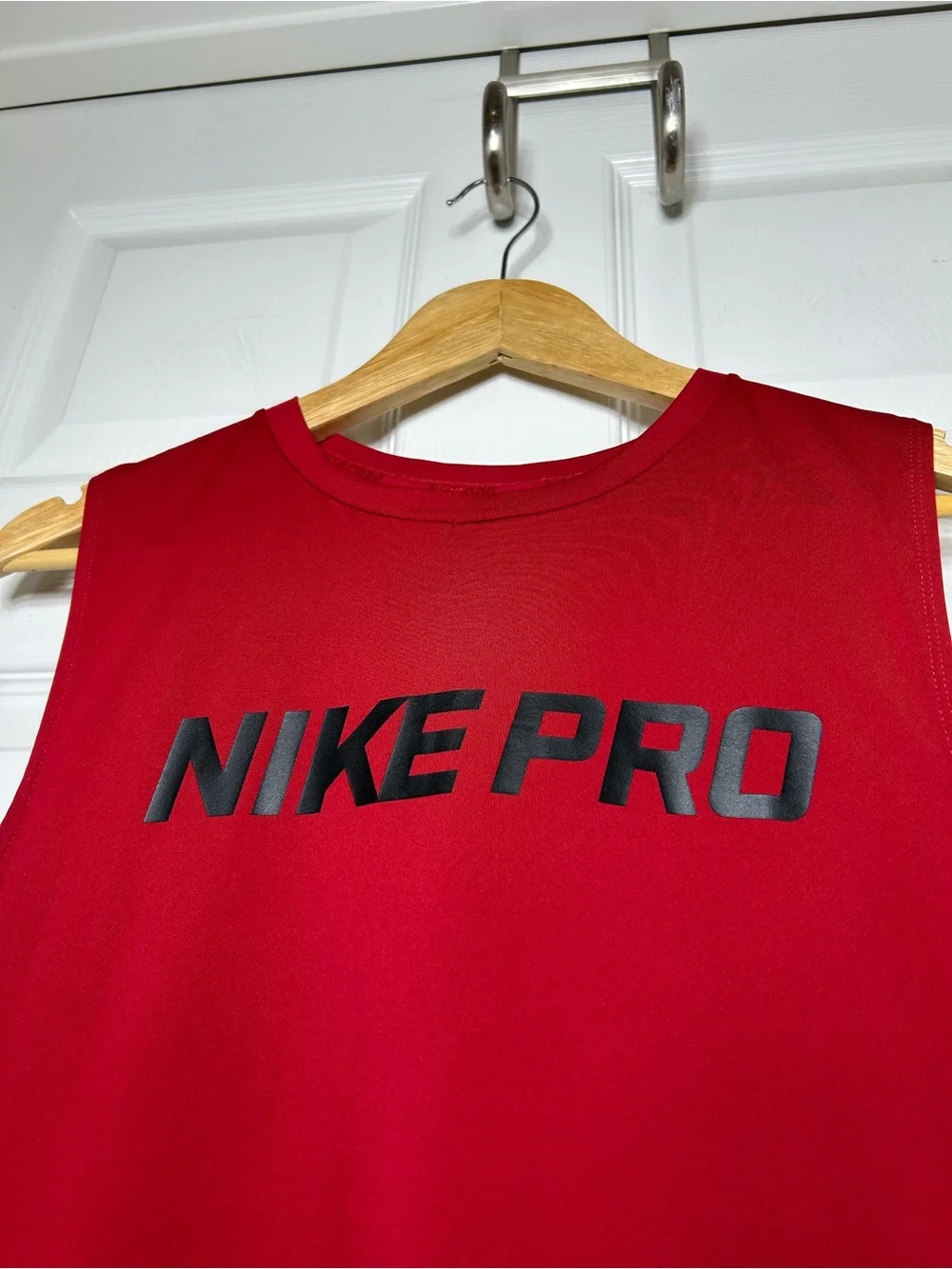 Nike Pro Dri-FIT Women's Red Black Intertwist Muscle Activewear Tank Top L